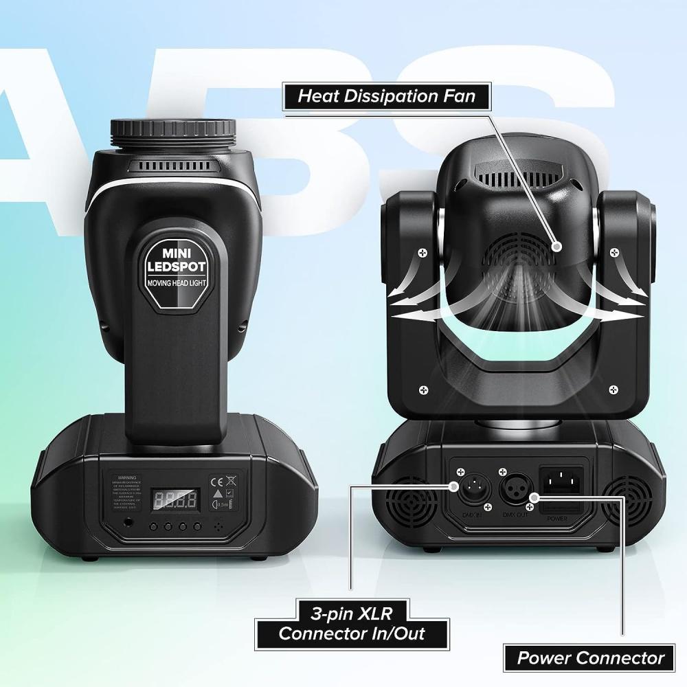 80W Moving Head Stage Light 10 Pattern 8 Colors 18 Prisms Beam Effect High Brightness Powerful Spotlight Party Light with Remote Control