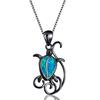 Creative and Fashionable Two Pieces of White Imported Pattern Turtle Pendant Necklace Fashionable Necklace