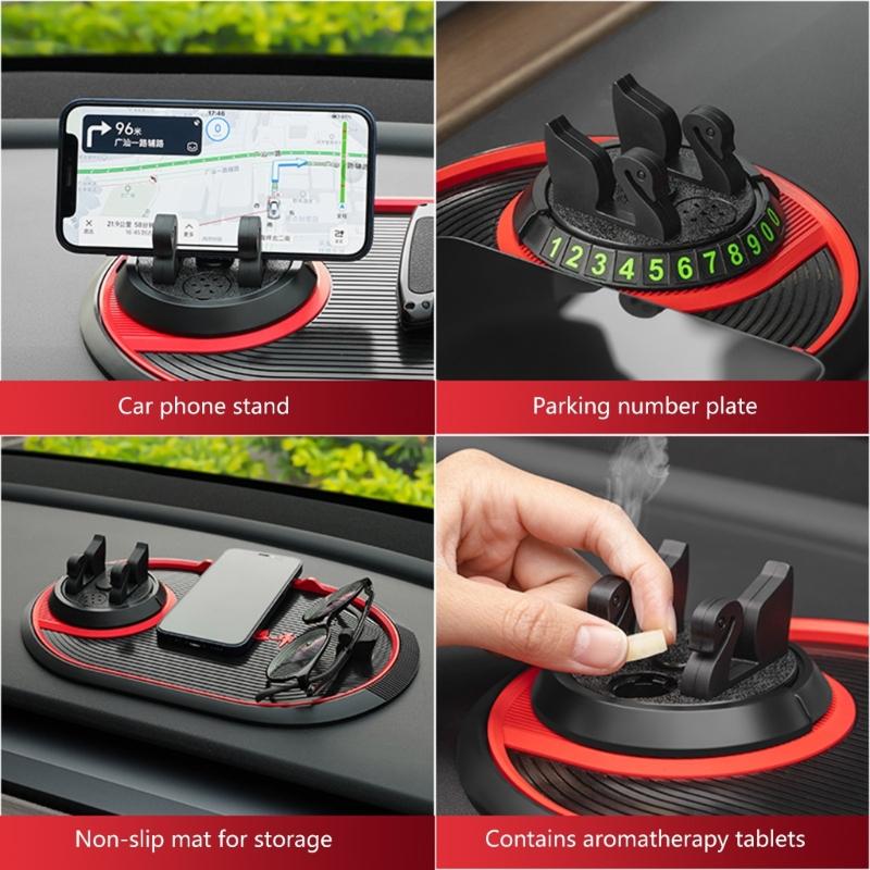 Multifunctional Phone Holder Non Slip Sticky Anti Slide Mount Silicone Dashboard Car Pad Mat Navigation Storage Cushion