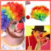 Clown Roleplay Cosplay Costume Outfits Halloween Clown Dressing Up Set Clown Nose Colorful Wigs