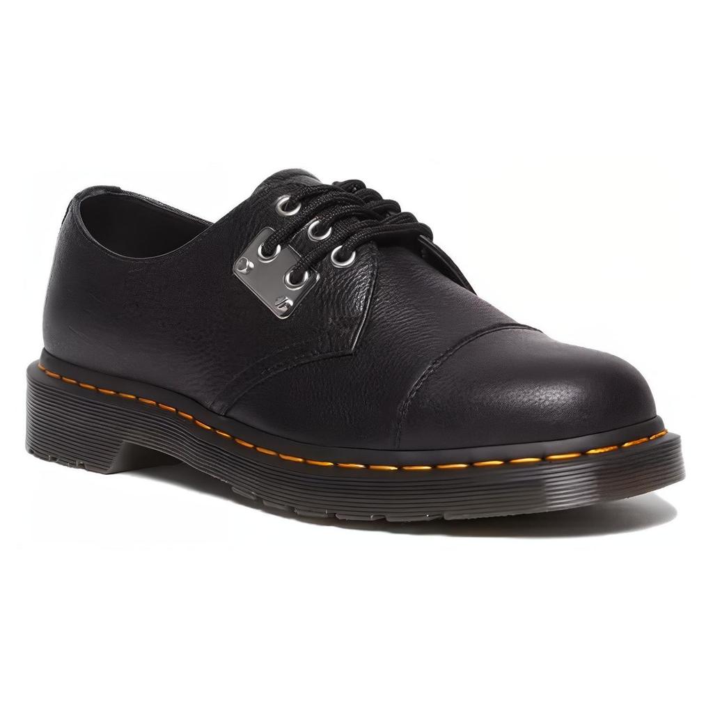 Dr. Martens Leather Round Toe Lace-Up Comfortable Durable Low-Top Casual Shoes Unisex Casual Shoes Black 31684001