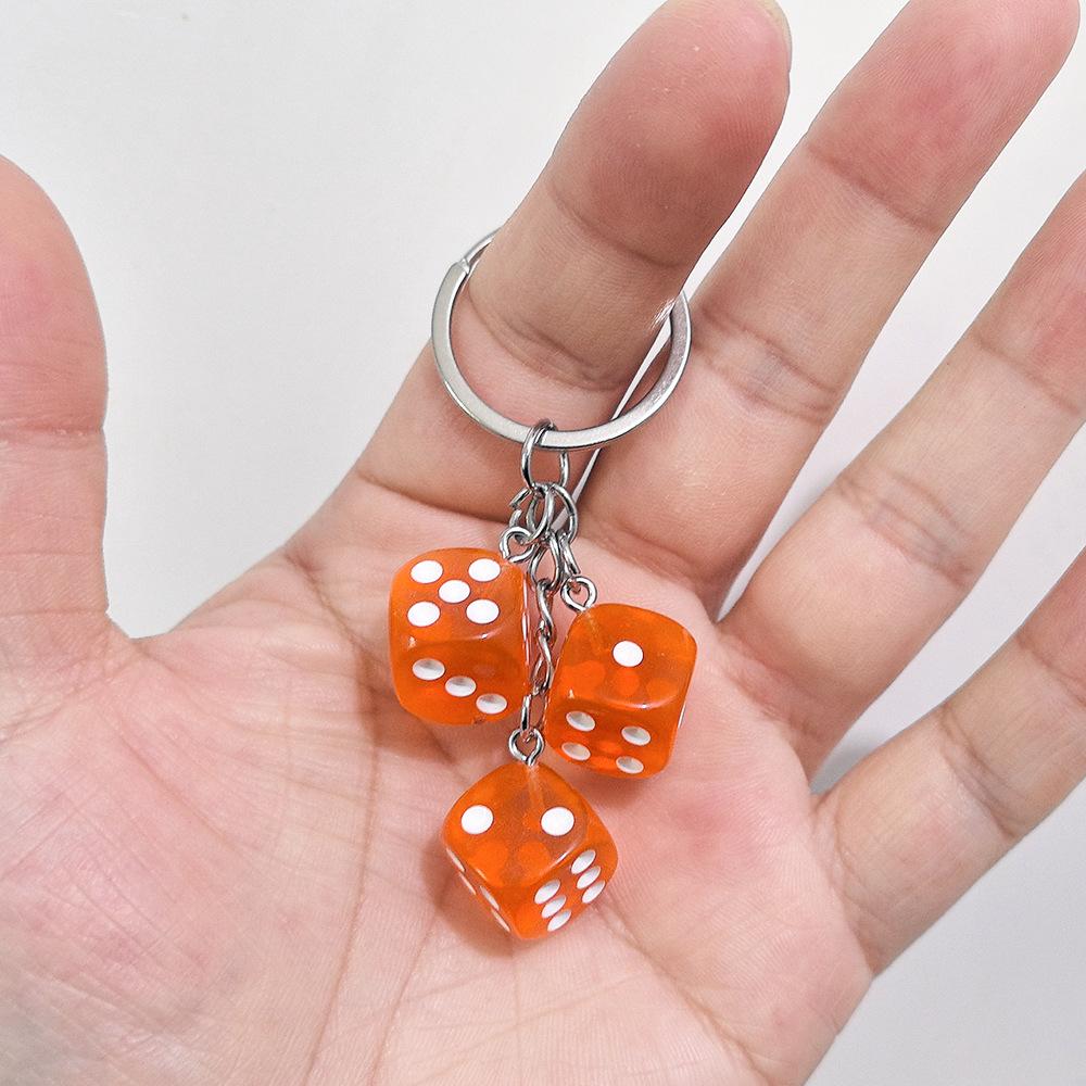 Multicolor Dice Keychain Personalized Number Pendant Bag Accessories Couple Family Keychain Pendant