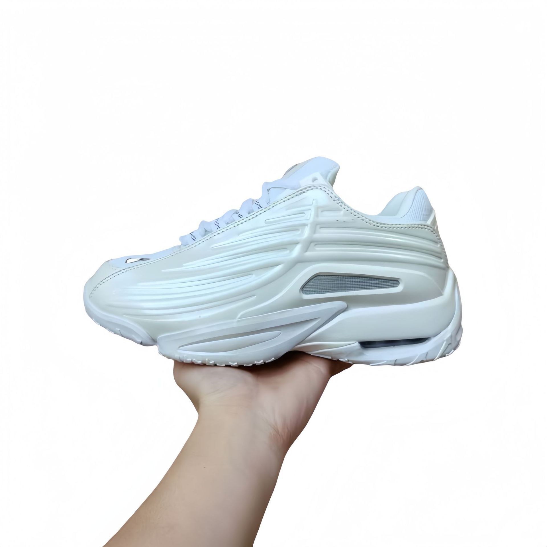 

Air Cushion Thick Sole Vintage Basketball Shoes Shock Absorbing Sneakers for Men Women 36 белый