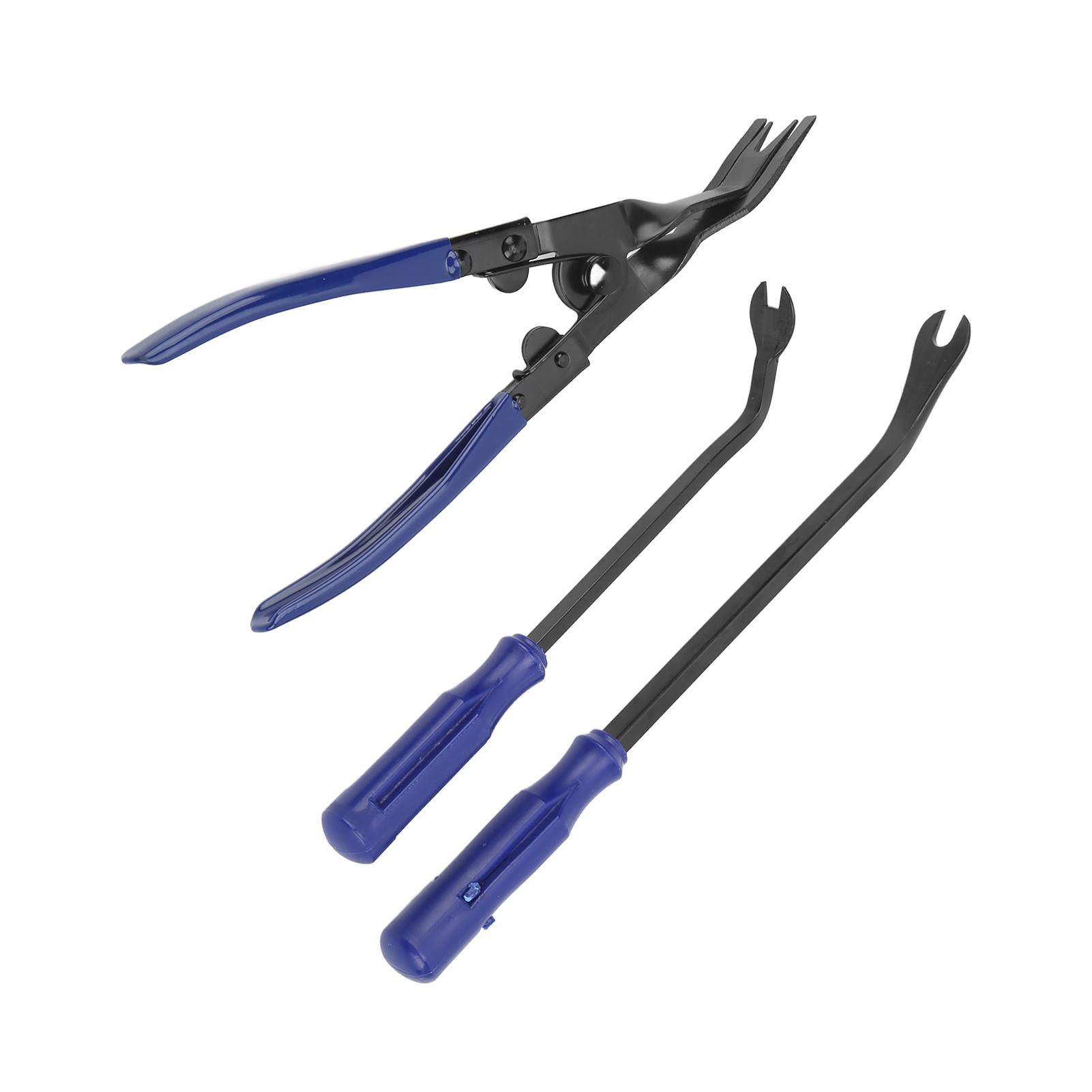 

3PCS Rivet Buckle Removal Tool Light Plier Set Blue Auto Repairing with Oxford Storage Bag