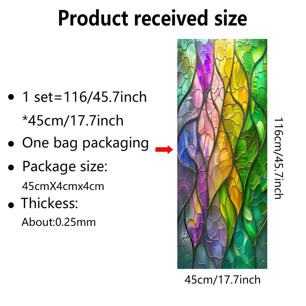 Europeisk Retro Stil Vindusfilm PVC Elektrostatisk Glassklistremerker Farget Vindusfilm Statisk Heftende Frostet Glassfilm