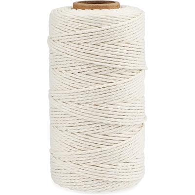 Fio de Juta Acraft para Açougueiro, 328 Pés - 3 Fios 2mm de Espessura Fio Bege para Carne, Linguiças, Artesanato e Decoração de Casa