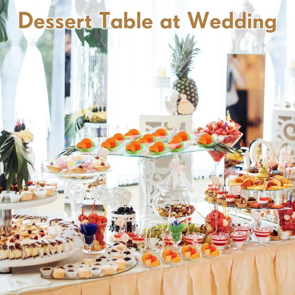 50Pcs Reusable Mini Appetizer Plates Tear Drop Ice Cream Cup  for Catering Party Supplies