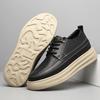 Inner heightening tooling shoes men's 8cm2025 new leather breathable casual leather shoes thick-soled heightening board shoes men's shoes