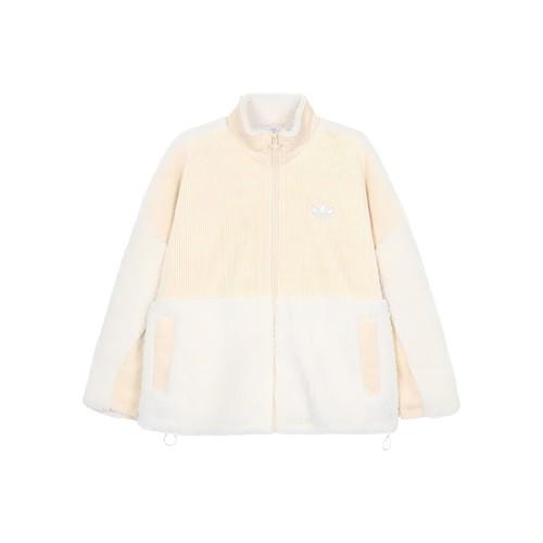 

adidas Originals Color-Block Zipper Retro Stand Collar Jacket for Women, White L белый