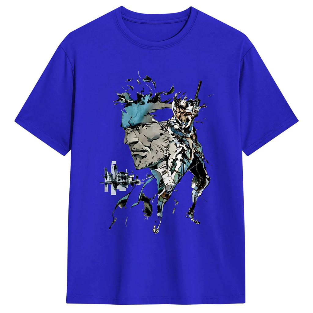 Unisex T-shirt Metal Gear Solid Snake MGS Crazy Ren Bomull T-shirt Kortärmad T-shirt Rundhalsad Kläder 4XL 5XL 6XL