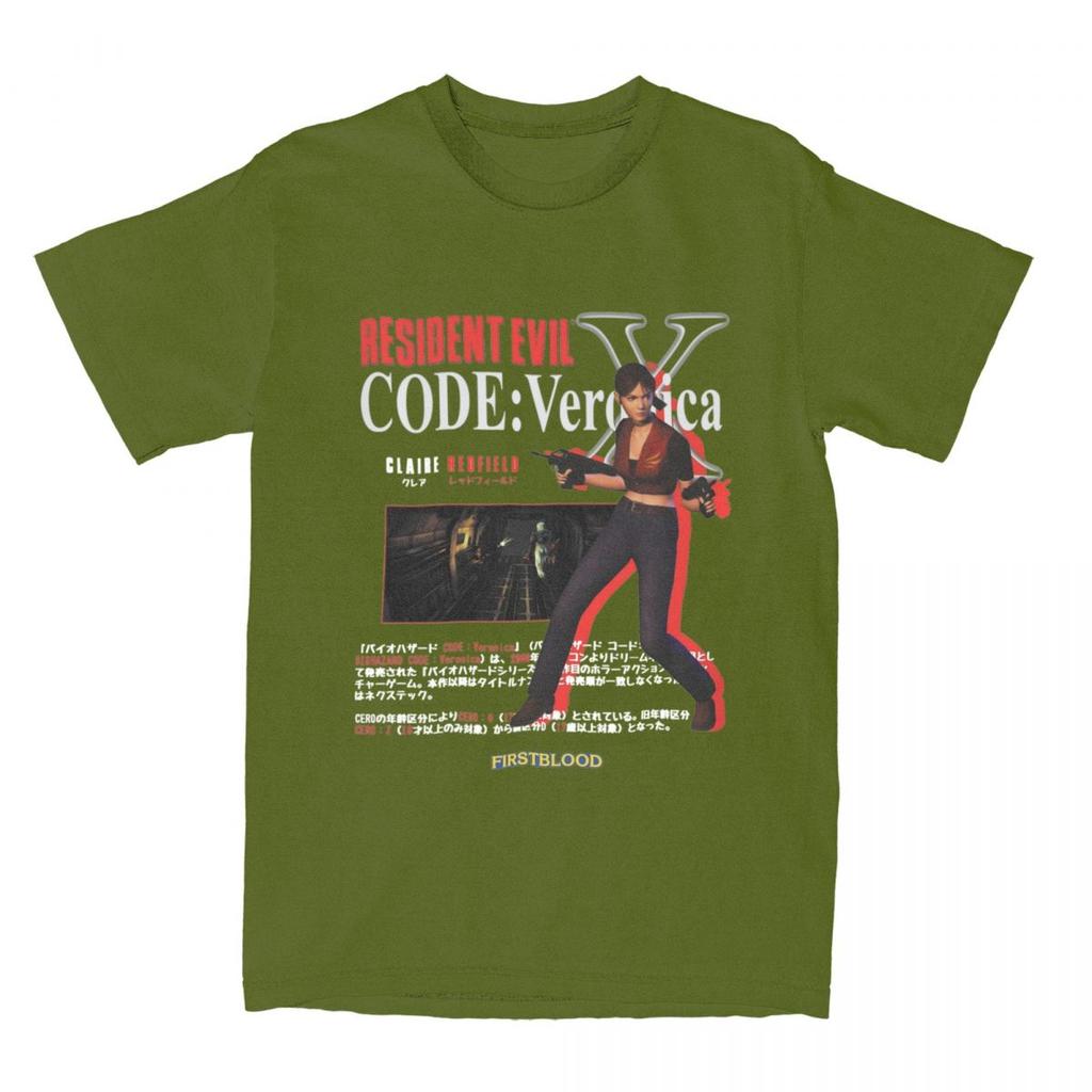 T-shirt Haikyuu Residented Eviled Code Veronica X T-shirt in Puro Cotone per Adulti Spiaggia Y2K Divertenti Personalizzate Manica Corta