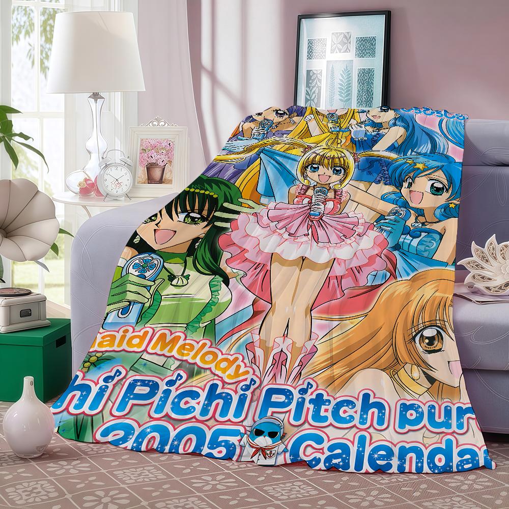 Аниме Русалочка Мелодия Пичи Пичи Питч Одеяло Теплое И Мягкое Подходит Для Спальни Гостиной Дивана Кровати Офиса Путешествий Кемпинга 30x40in