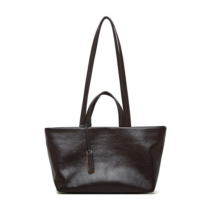 Cowhide Luxury Designer Women Shoulder Bag Leather Large Capacity Square Fashi Tote Bag Korean Handbag Shopping Underarm Bags