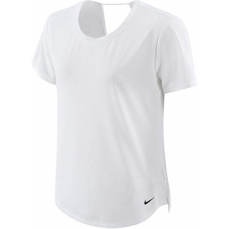 Женская футболка Nike Dri-Fit One Breathe с открытой спиной и круглым вырезом с короткими рукавами, белые топы DX0132-100 XL
