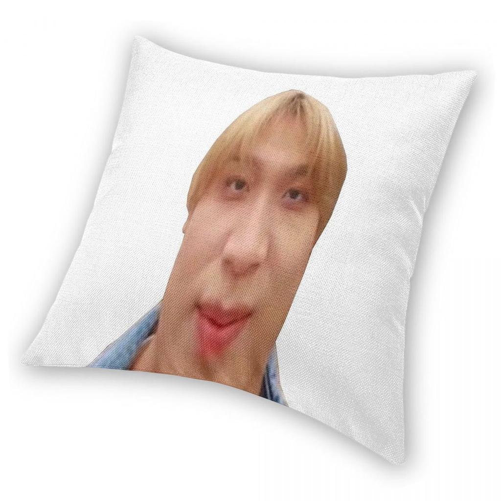Haechan Meme Pillowcase Polyester Linen Velvet Pattern Zip Decorative Car Cushion Cover