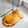 Tappetino da Bagno in Terra Diatomacea a Forma di Gatto Cartone Animato, Assorbente Acqua Antiscivolo Resistente all'Usura Zerbino per Bagno Ingresso WC