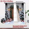 2pcs 2D flat printing Merry Christmas Curtains Country Christmas Versatile 100% Polyester Without Electricity Spring Party &