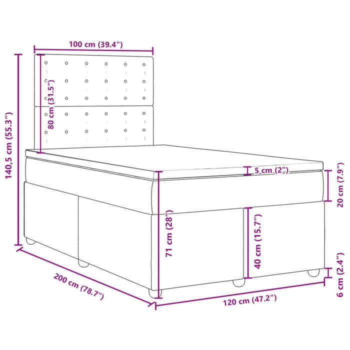 VidaXL Sommier à lattes de lit avec matelas Crème 120x200 cm Tissu, lit, lit à plate-forme, lit à panneaux, meuble de 3293566