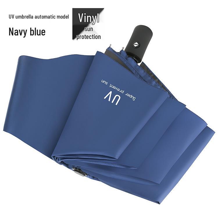UV Protection Folding Umbrella with Black Glue Sunshade for Students - Dual-Use for Rain and Shine