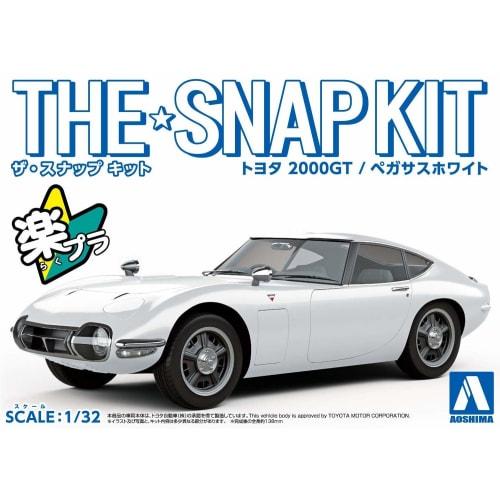 Aoshima Bunka Kyozai 1/32 Scale The Snap Kit Series Toyota 2000GT Pegasus White Pre-Colored Plastic Model Kit 05A