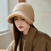 New Cap Women's Autumn and Winter Velvet Thickened Octagonal Hat Bucket Hat
