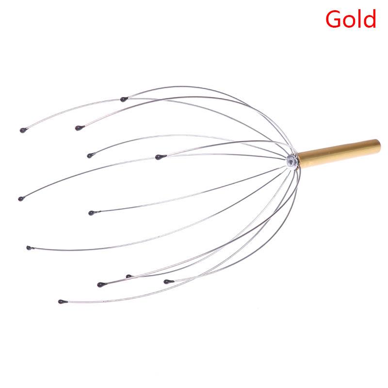 

23cm//9.06in Stainless steel Head Neck Scalp Massage Massage Octopus neck Massage Equipment Stress Relax золотой