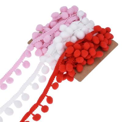 6m Mini-Pompom-Spitzenbesatz Ballband Elastische Quaste Schnur Gurtband DIY Kleidung Gepäck Haare