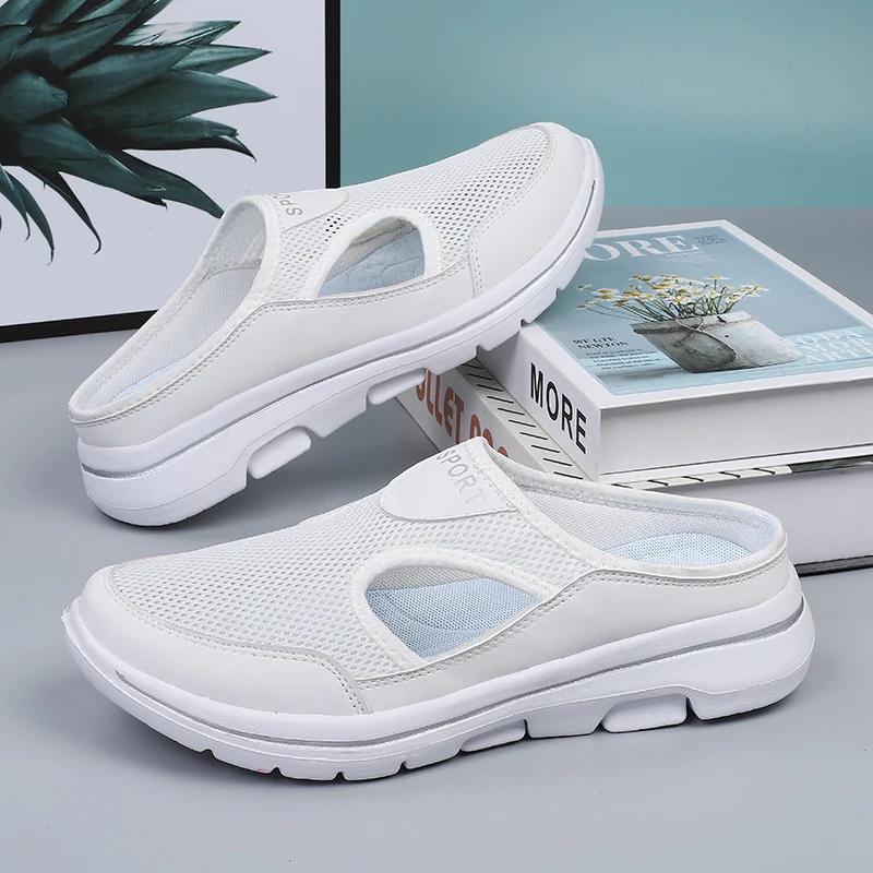 Men's Slippers Summer Soft Comfortable Home Slippers Breathable Anti-slip Men's Sneakers Couple Flats Mules Shoes