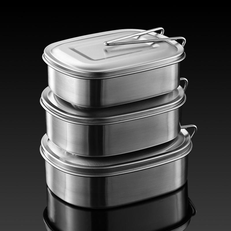 Rectangle 304 Food Grade Stainless Steel Lunch Box 800~1000ml Frigde Crisper Child Adult Microwave Oven Heating Sealed Box 800ml