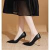 Kollisionssicherer Metall-Spitz zulaufender Stiletto-Einzel-Schuh Herbst Neu Flach zum Hineinschlüpfen Rutschfest Hohe Absätze