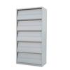 4-Layer Single-Sided Steel Magazine, Newspaper, and Book Rack Cabinet with Lower Shelf