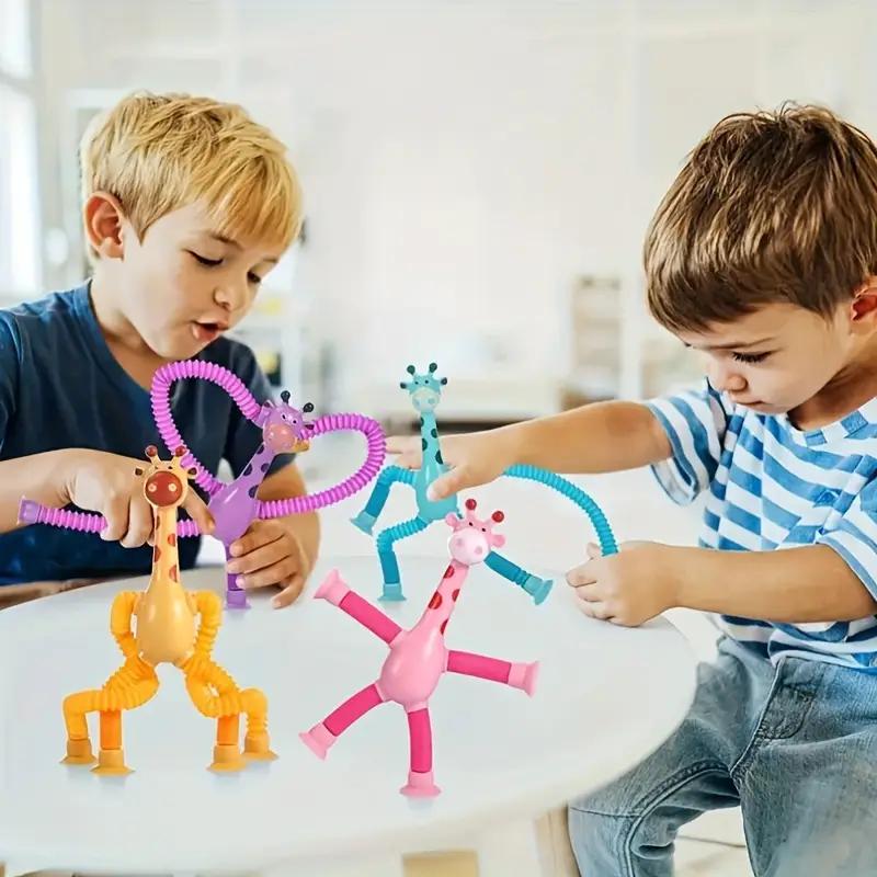 Colorful Stretchy Giraffe Suction Cup Toys - Fun & Educational for Youngsters, Bathroom, Bedroom Suction Cup Toys