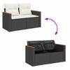 Garden Sofa Set with Cushions 10 pcs Black Poly Rattan