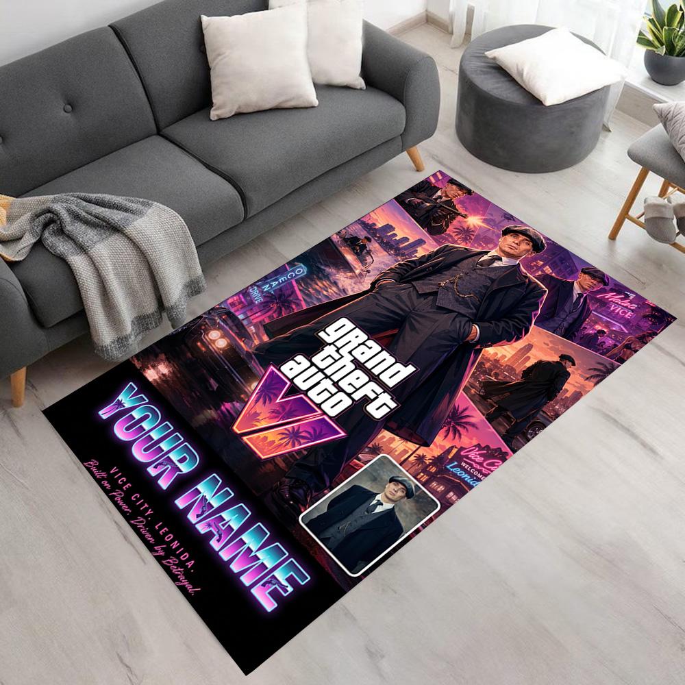 Grand Theft Auto Customize Your Name Carpet Suitable for Outdoor Study room Foyer Balcony Anti-slip Rug Decorate Offices Perfect Gift for Women/Men