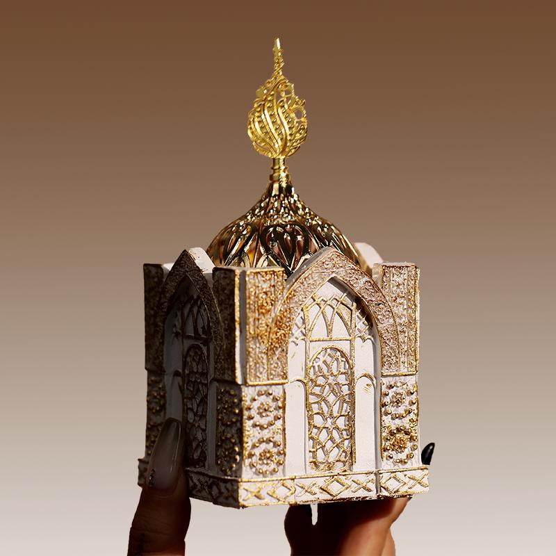 

Carbon Smoke Incense Burner Exotic Style Middle Eastern Frankincense Agarwood Sandalwood Incense Burner Tabletop Decoration белый