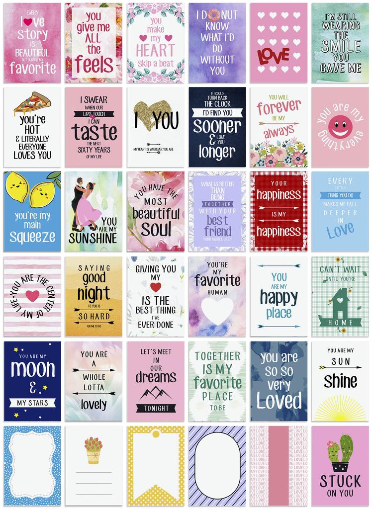 Inkdotpot Lunch Box Notes For Adults Teens, Motivation Inspiration Affirmation Cards, Pack of 36, Unique Assorted Designs (Mermaid