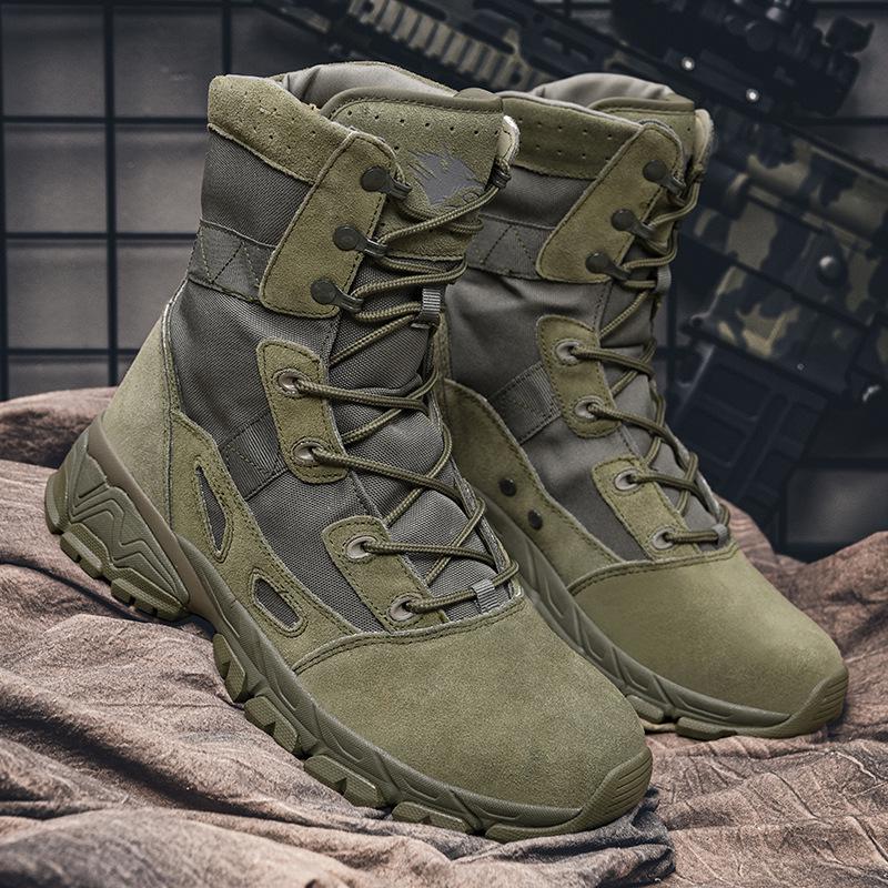 Men's Plus Size Lightweight Combat & Tactical Boots - Puncture-Proof Desert Outdoor Footwear