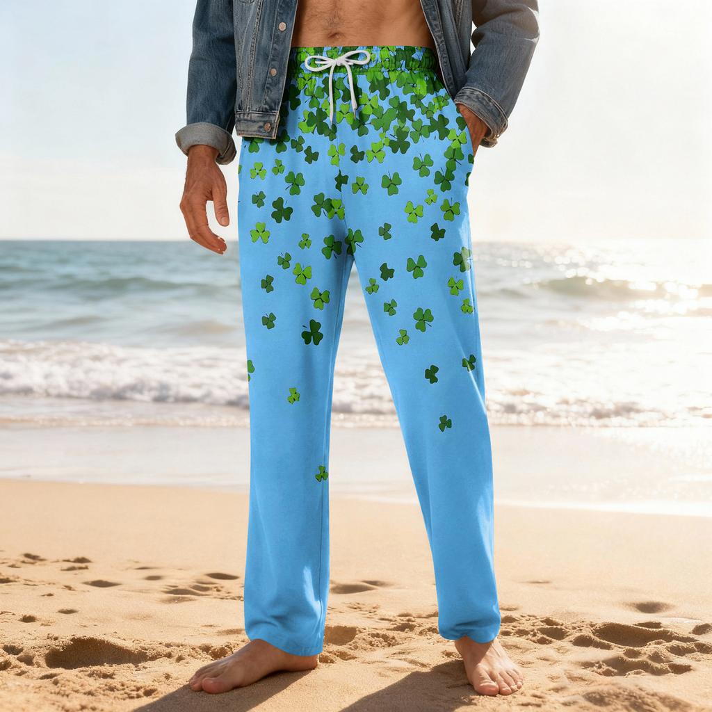 Men's Home Soft Pajama Pants Drawstring With Pockets Casual Sports Pants