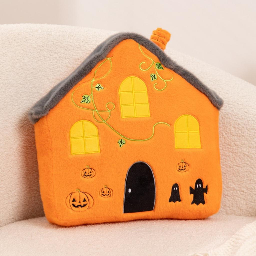 Halloween Pumpkin House Plush Toy - Cute Stuffed Animal Doll for Decor