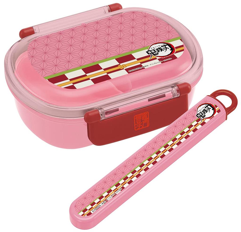 Skater Antibacterial Slide and Chopstick Case Demon Kimetsu no Kamado Made in Children's Set, Slayer Yaiba, Nezuko, Girls, Japan, ABS2AMAG-A