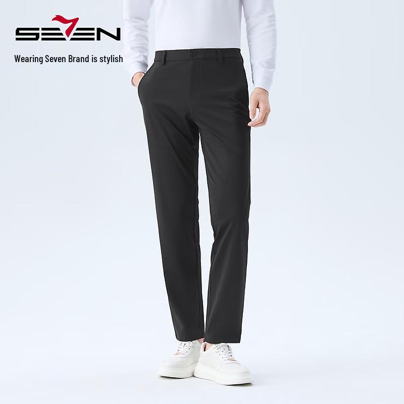 Seven Men's High-Elastic Business Casual Knit Trousers