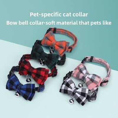 Pet Collar Adjustable Bow Cat Collar with Bells Pet Supplies for Cats and Dogs