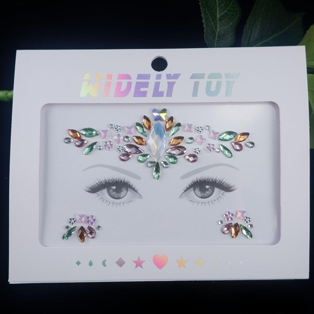 New Crystal Facial Eyebrow Sticker Eye Stickers Forehead Face Sticker Acrylic Gem Temporary Tattoo Party Rhinestone Makeup Tools