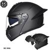 Orz-B08A-Motorcycle helmet, men's and women's four season open face helmet, double mirror knight semi full face helmet