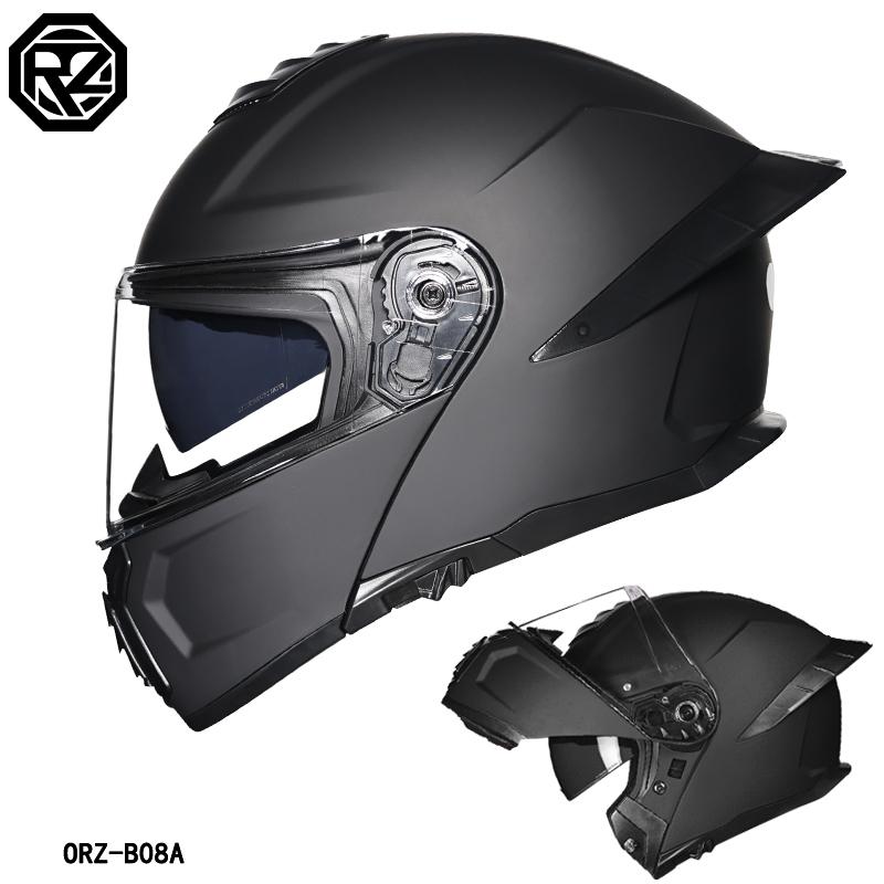 Orz-B08A-Motorcycle helmet, men's and women's four season open face helmet, double mirror knight semi full face helmet