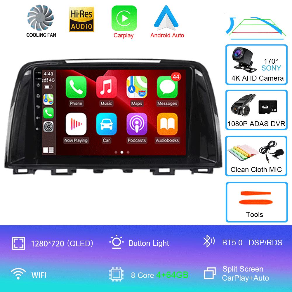 For Mazda 6 GJ Atenza 2012 2013 2014 2015 2016 2017 Android 14 Carplay Auto Car Multimedia All-in-one Car Radio Video Player GPS