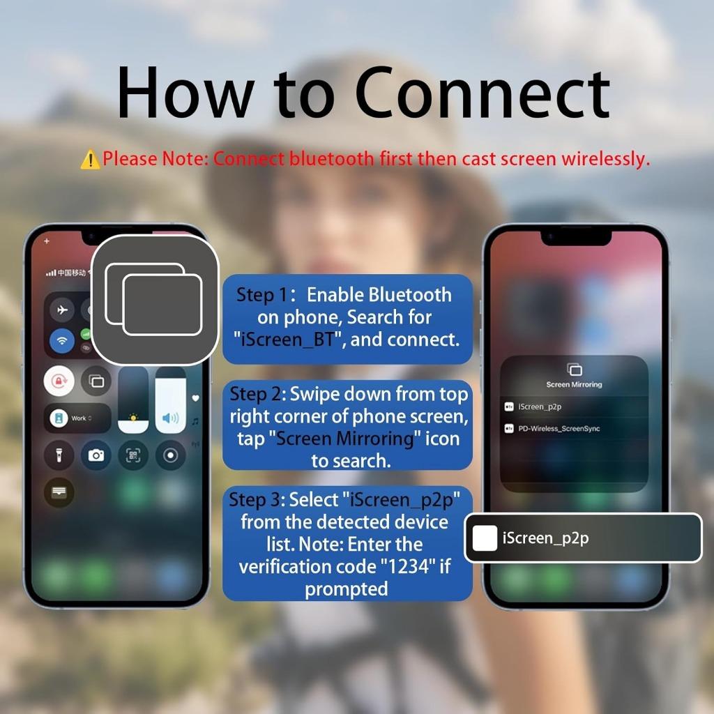 Mini Phone Vlog Selfie Monitor Screen Wireless/Wired Magnetic Back Camera Monitor for iPhone/Android Built-in Speaker