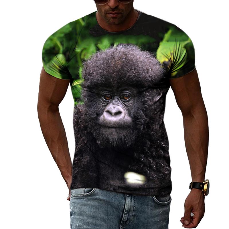 Sommar Trendiga män Funny Monkey grafiska t-shirts Mode Smak Casual Personlighet Tryckt T-shirt Hip Hop street style T-shirts Topp