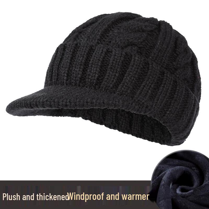 

Унисекс 2023 Зимняя шерстяная вязаная шапка с защитой ушей и дизайном «утиный нос» One Size