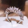 2022 New Heart-shaped Row Of Diamonds Wedding Ring Micro Paved Cubic Zirconia Daily Collocation Girls Ring Statement Jewelry